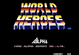 World Heroes title screen for Neo Geo